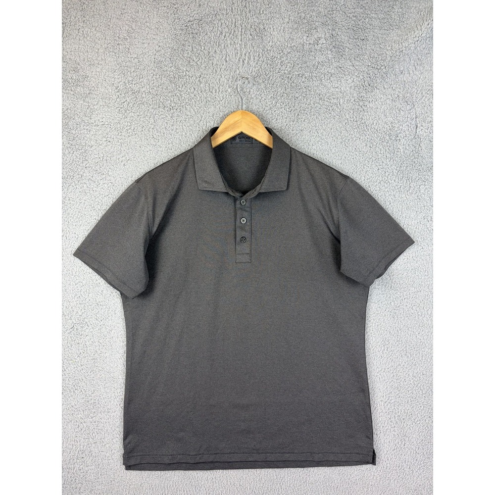 G/FORE Polo Shirt Mens Medium Gray Solid Golf Knit Logo Casual Short Sleeve Mens
